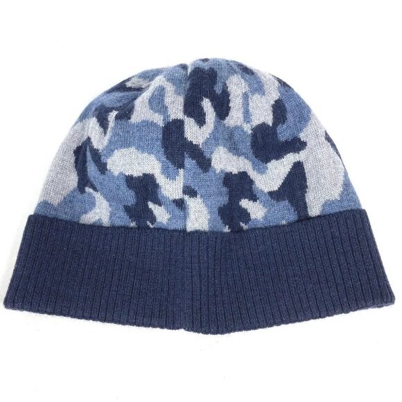 LOUIS VUITTON M70725 beanie hat knit hat knit cap Camouflage Knit hat wool blue - Picture 5 of 13